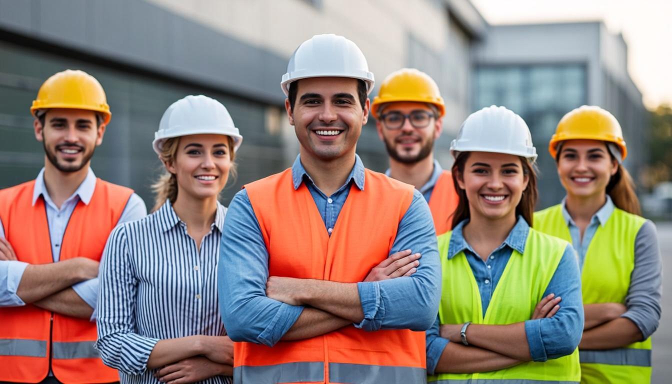 JLM Roofing Solutions team on a commercial job site